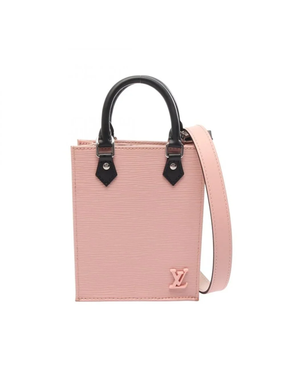 Louis Vuitton Petite Sac Plat 2-Way Rose Ballerina Leather Handbag